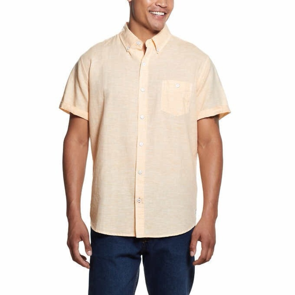 Weatherproof Men's Light Orange Short Sleeve Shirt